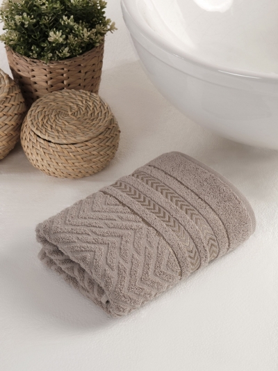 Турецкое махровое полотенце METEOR ZIKZAK Коричневый